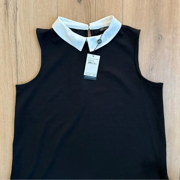 NWT Adrianna Papell Black Sleeveless Top Size L - Picture 2 of 4